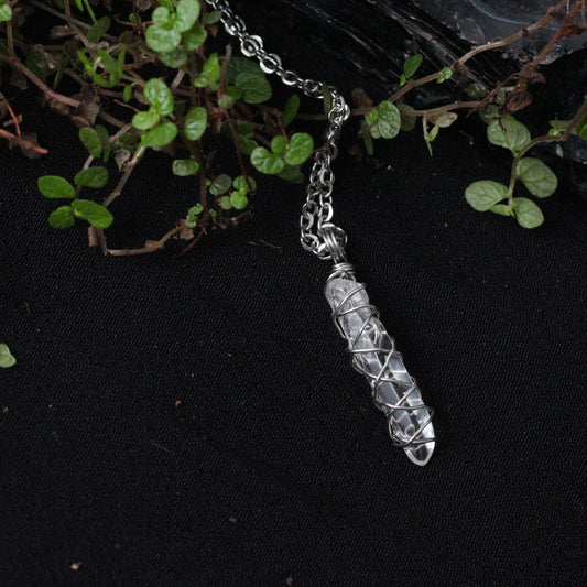 Clear Quartz Silver Necklace