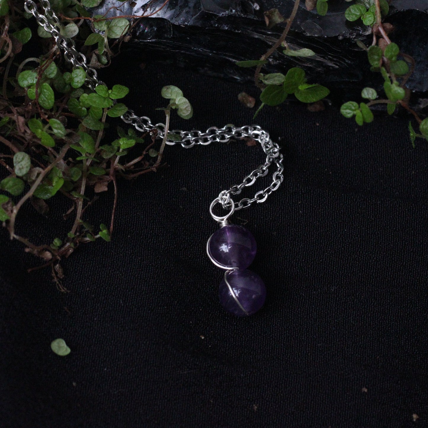 Amethyst Silver Necklace