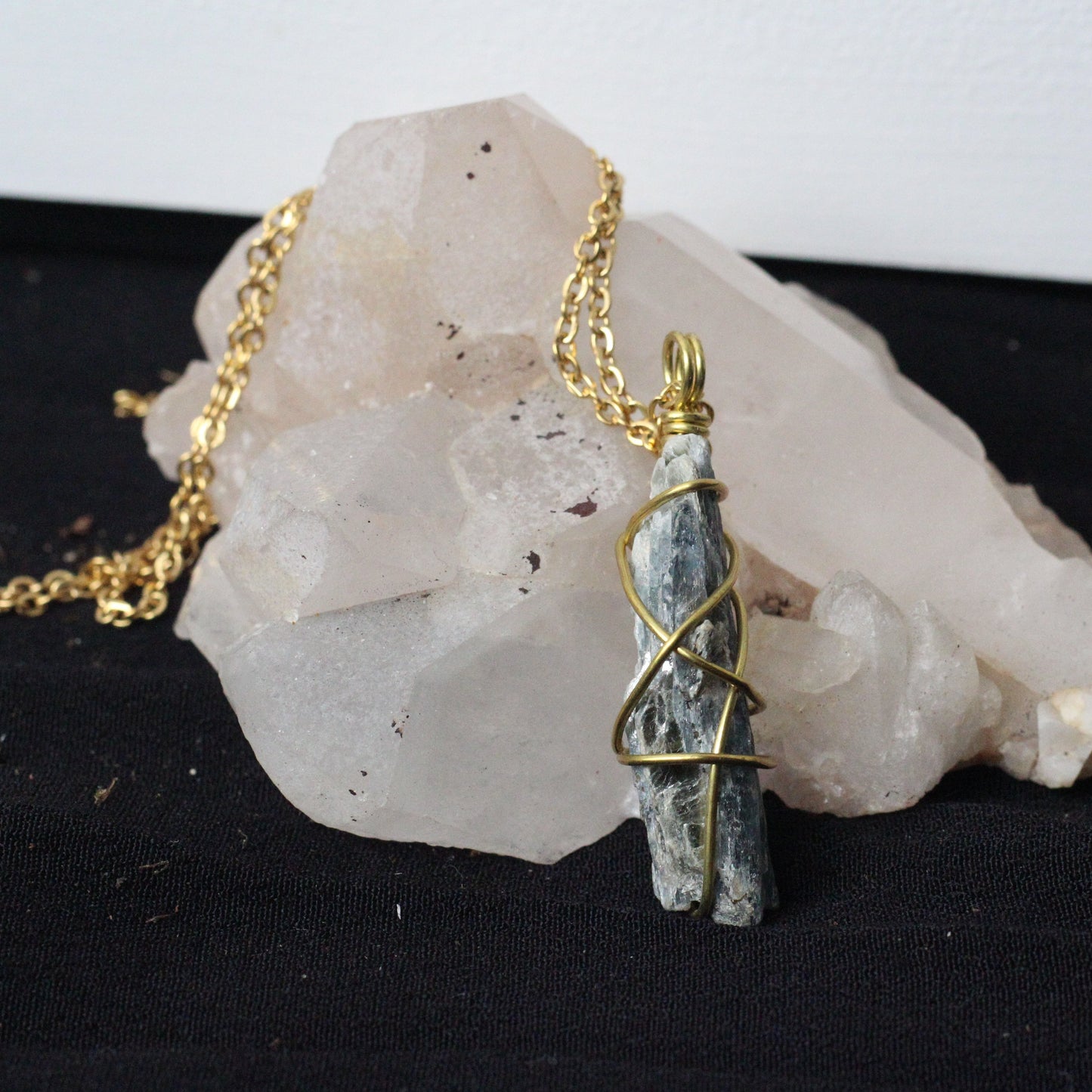 Blue Kyanite Gold Necklace