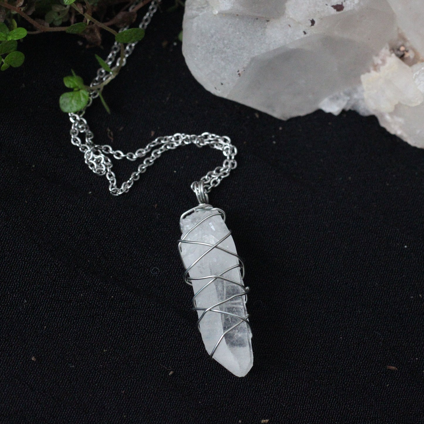 Clear Quartz Silver Necklace