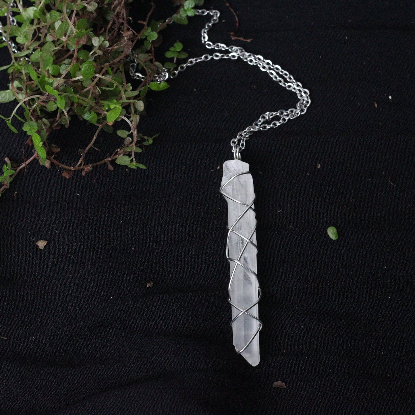 Clear Quartz Silver Necklace