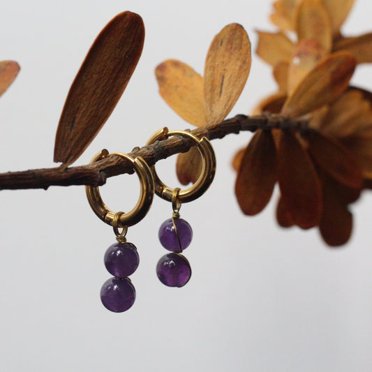 Amethyst Gold Earrings