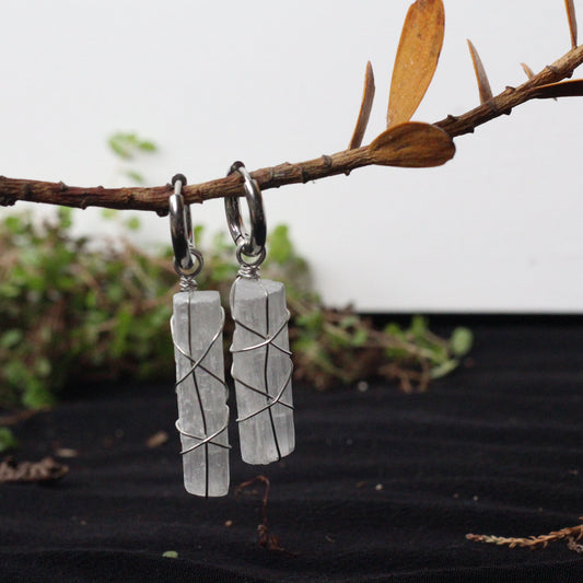 Selenite Silver Earrings