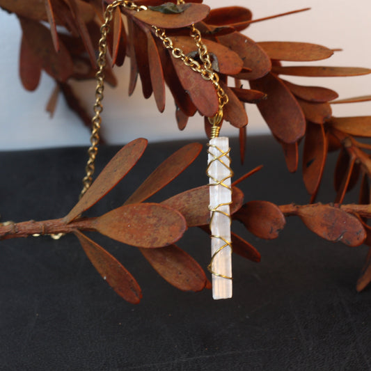 Selenite Gold Necklace