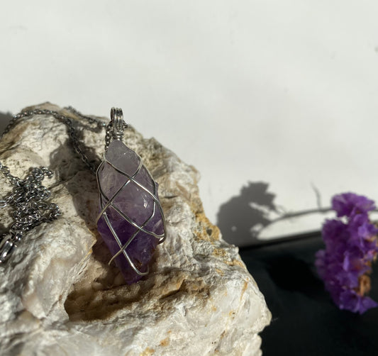 Amethyst Silver Necklace