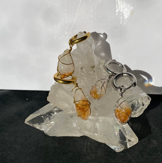 Citrine Gold/Silver Earrings