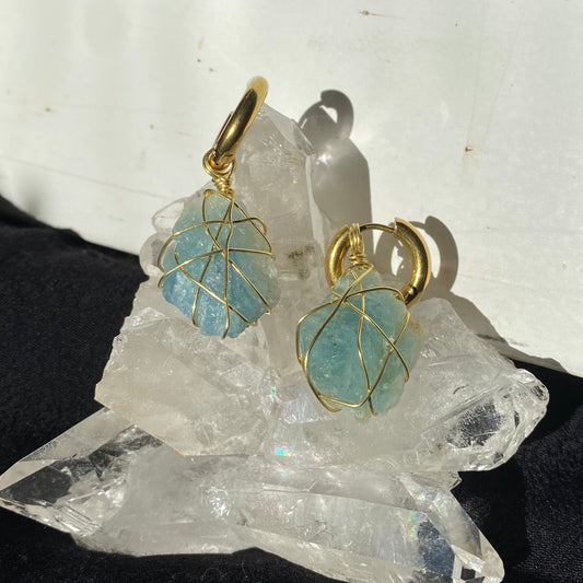 Aquamarine Gold Earrings