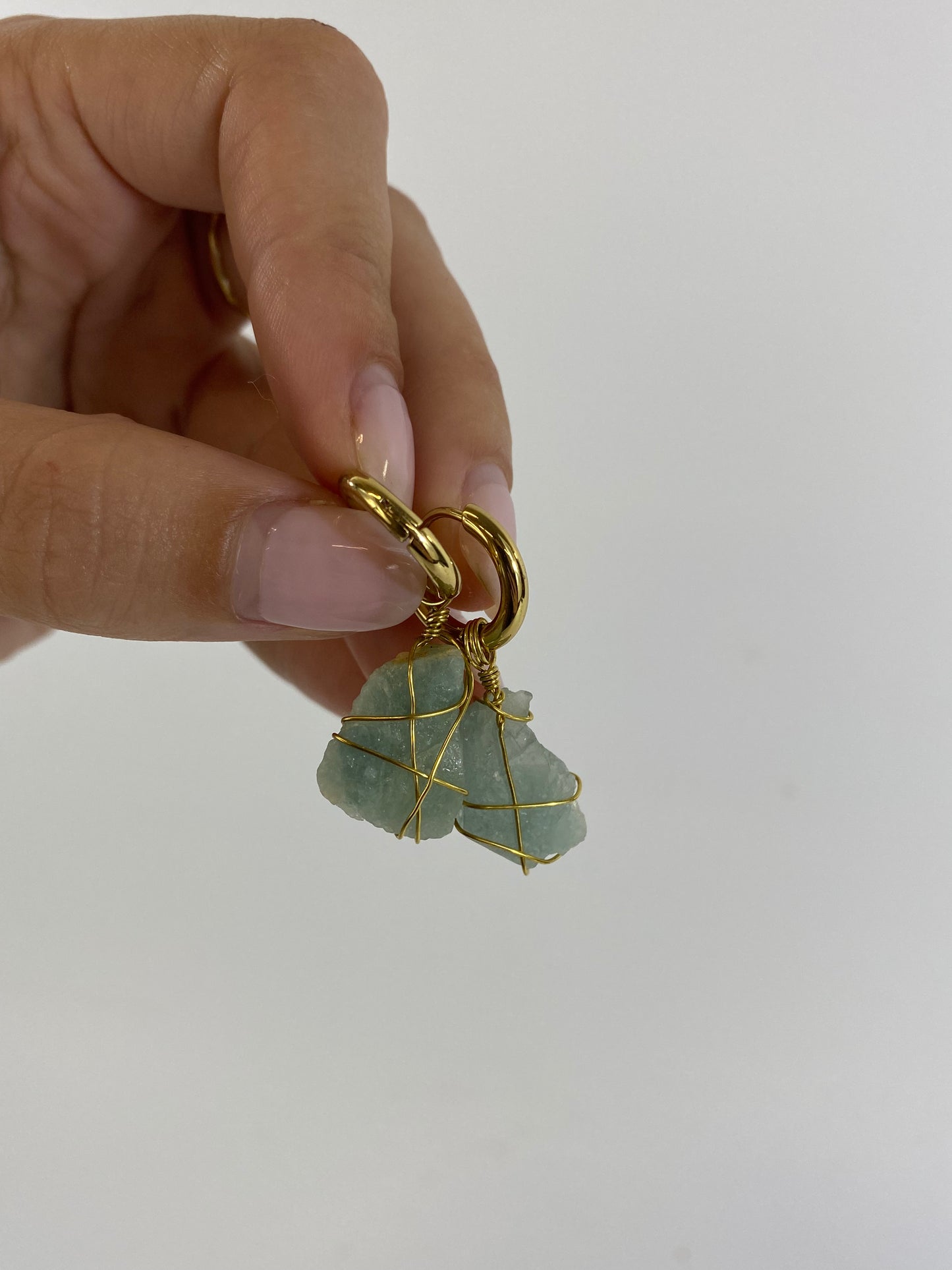 Aquamarine Gold/Silver Earrings