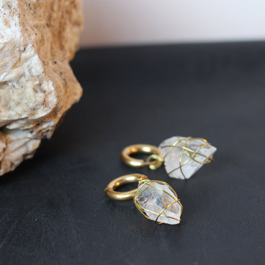 Apophyllite Gold Earrings