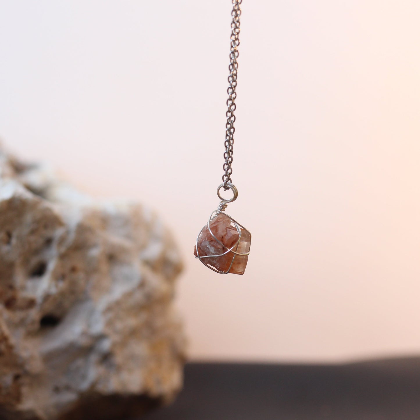 Aragonite Mini Silver Necklace