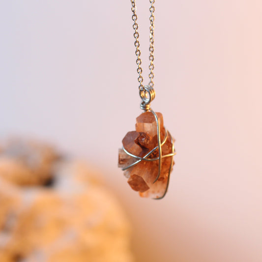 Aragonite Silver Necklace