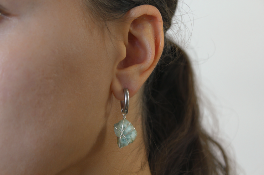 Aquamarine Gold/Silver Earrings