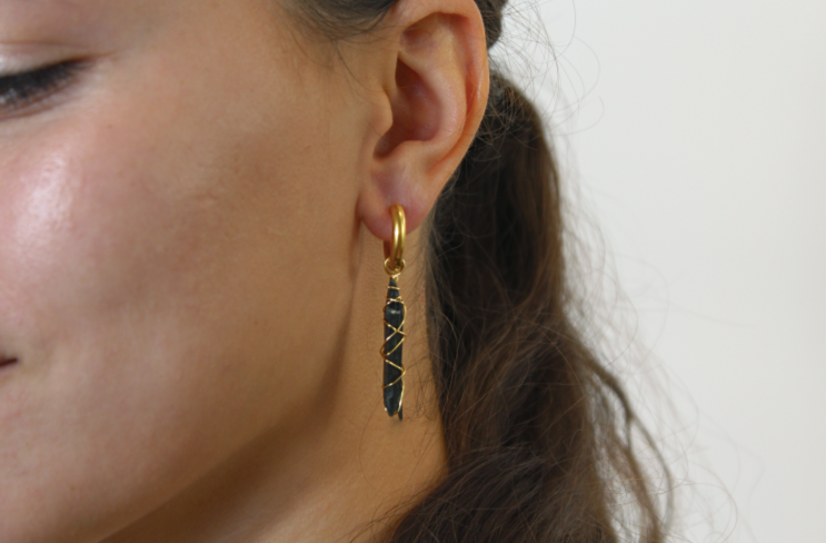 Aegirine Gold Earring