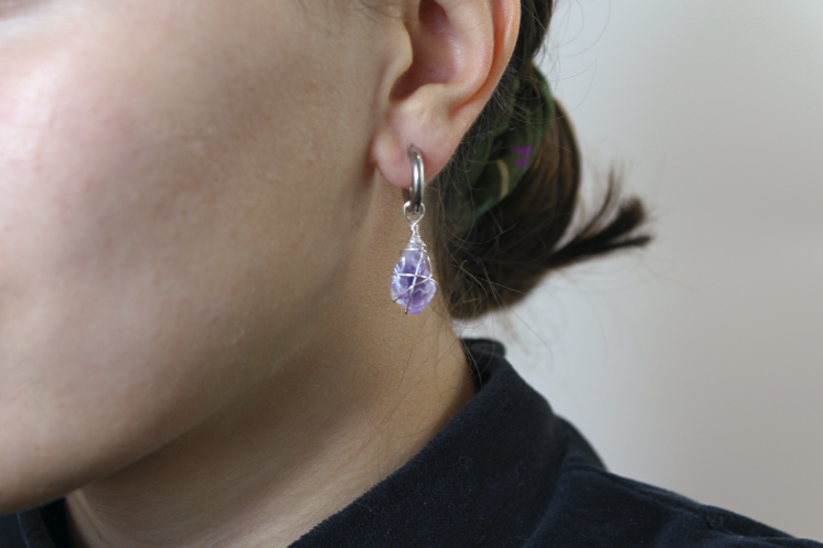 Amethyst Silver Earrings